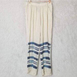 Raquel Allegra 1 High Waisted Tan Tie Dye Silk Pleated Pants 4